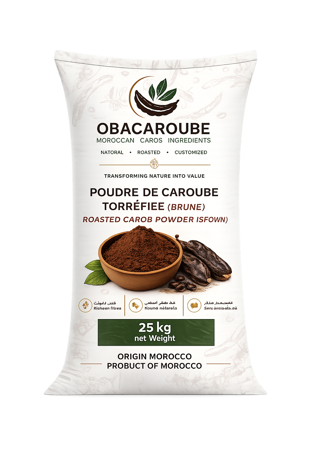 Poudre de Caroube Torréfiée Brune